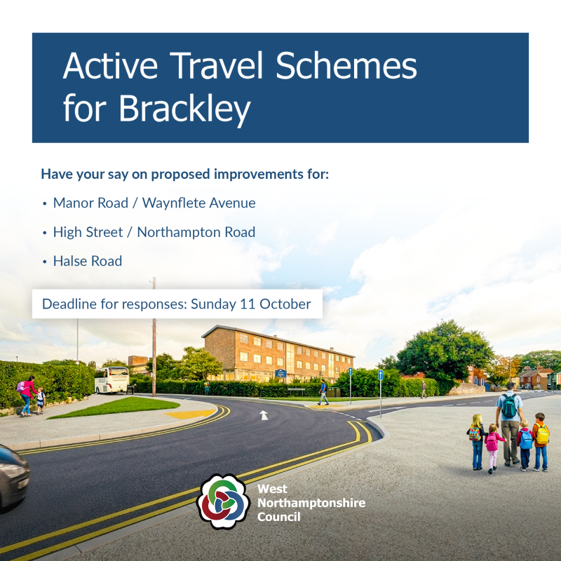 Title image showing a mock up graphic of proposed changes to Manor Road and Waynflete Avenue, with a blue text box that reads 'Active Travel Schemes f