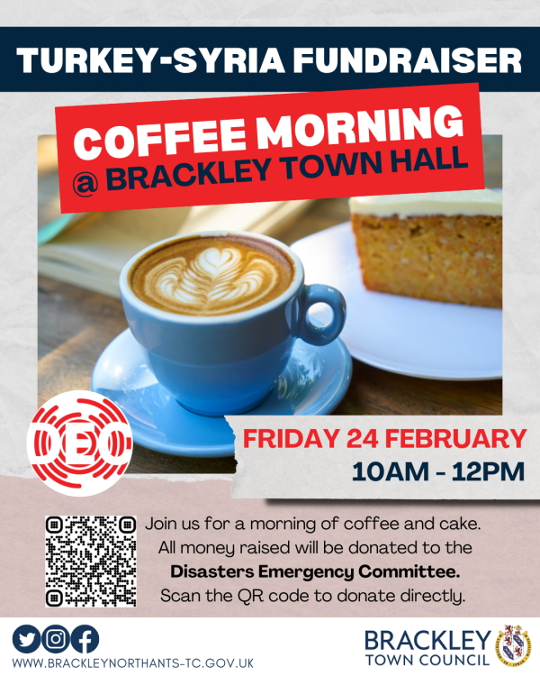 Turkey-Syria Fundraiser - Coffee Morning at Brackley Town Hall 