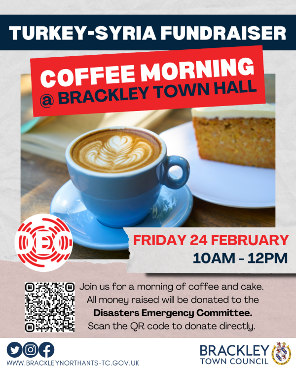 Turkey-Syria Fundraiser - Coffee Morning at Brackley Town Hall